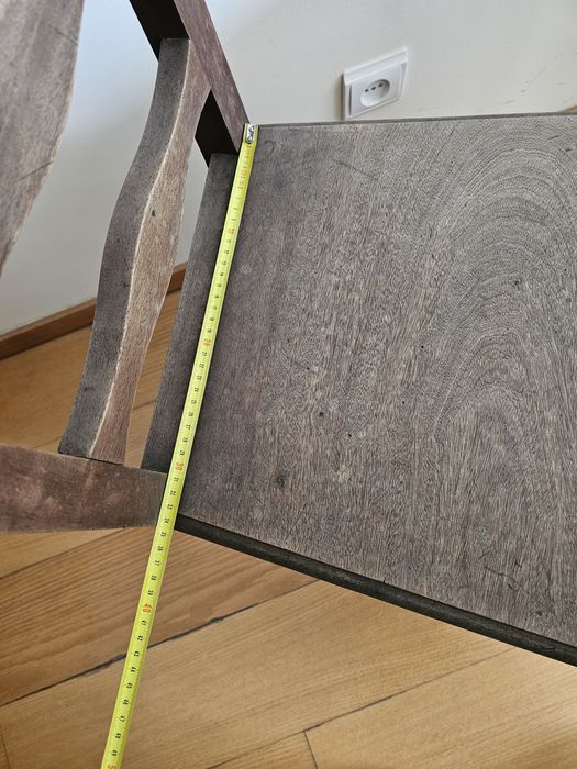 Mesa sala jantar castanha  extensivel com 6 cadeiras