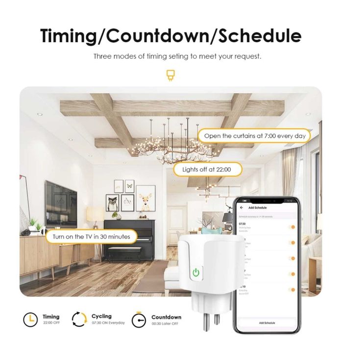 Умная wi-fi вай-фай розетка 16А 20А с энергометром ватметром Умный дом