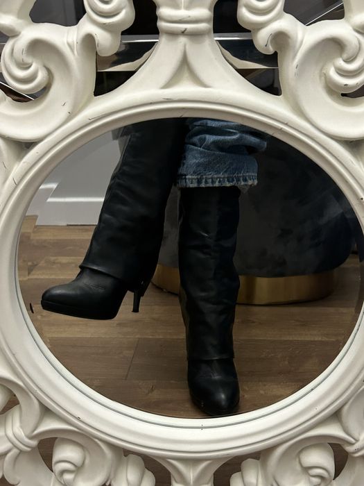 Kozaki na obcasie skóra simple 37