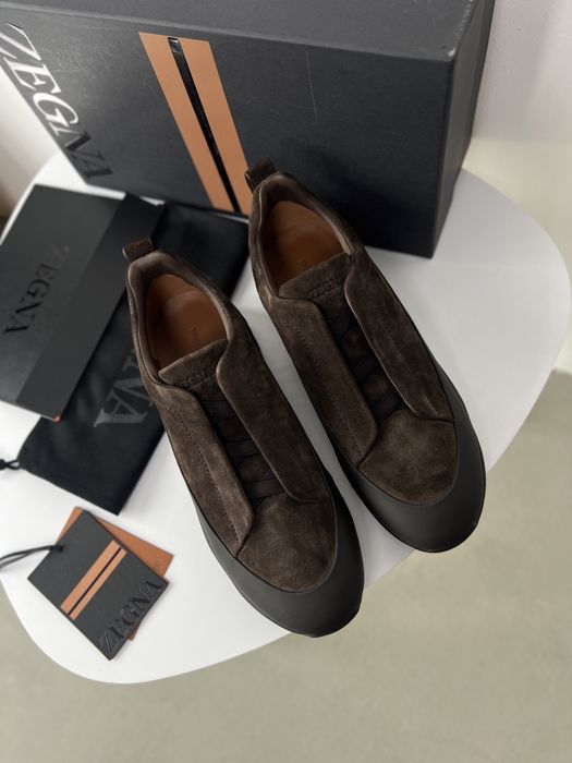 Мужские замшевые кроссовки Zegna ботинки натуральная кожа Зенья ob444