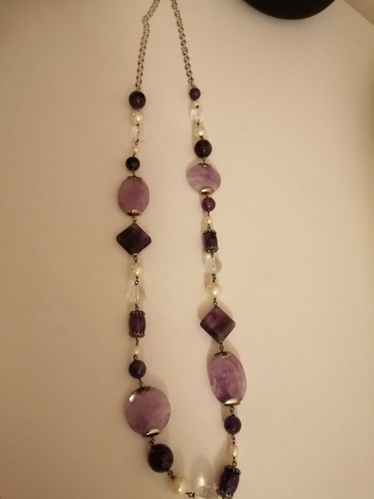 Colar de pérolas em prata