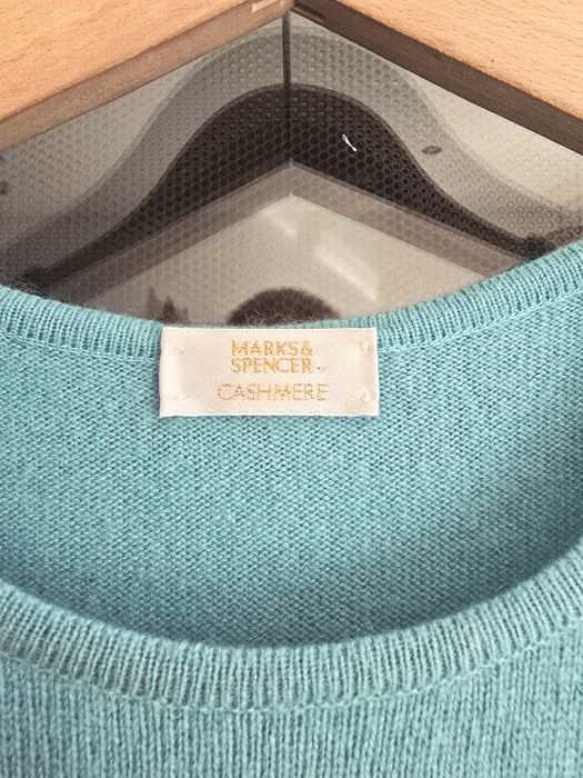 Sweter kaszmirowy damski 42 Marks&Spencer wełniany jesień puszysty