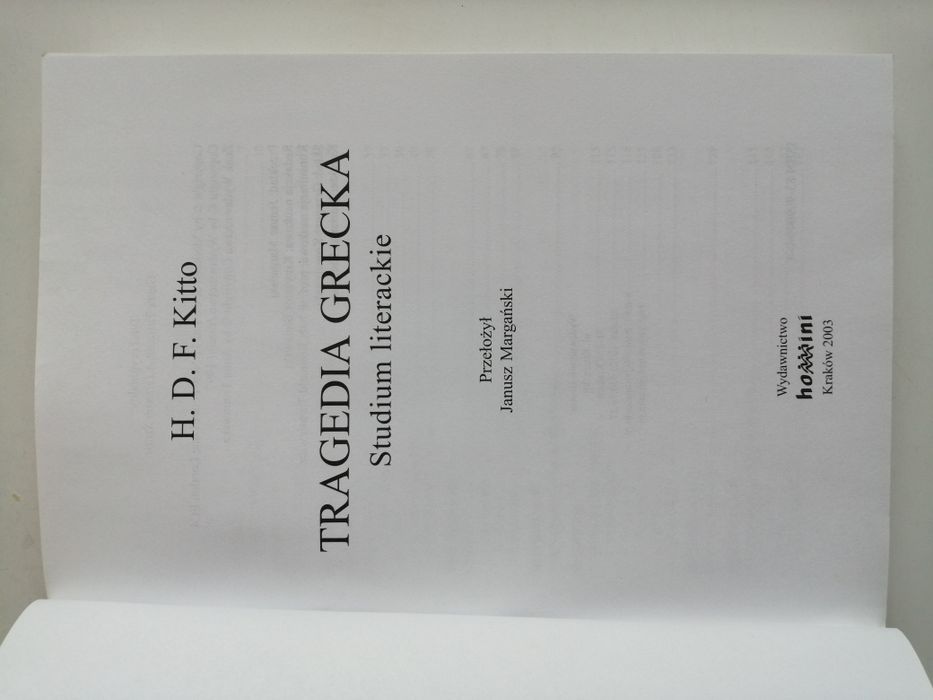 Tragedia grecka. Studium literackie - H. D. F. Kitto