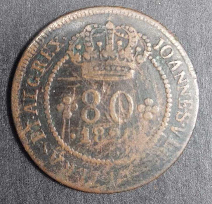 80 reis 1820 de Moçambique D. João VI