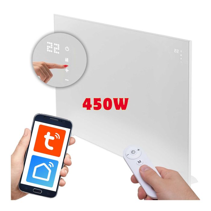 Grzejnik na podczerwień promiennik 450W DOTYK PILOT WIFI PANEL