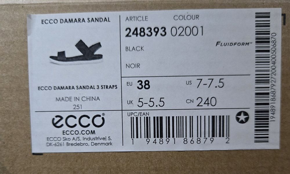 Ecco sandały damskie 38