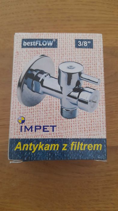 Zawór kątowy 3/8" x 1/2" do podłączenia baterii spluczki Impet