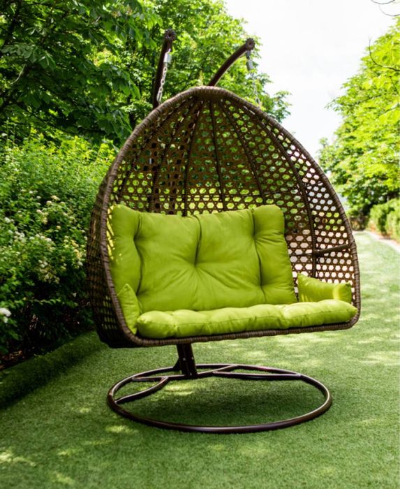 Садовая Качеля KRESLOROTANG. Фабрика. Подвесное кресло из ротанга Дабл