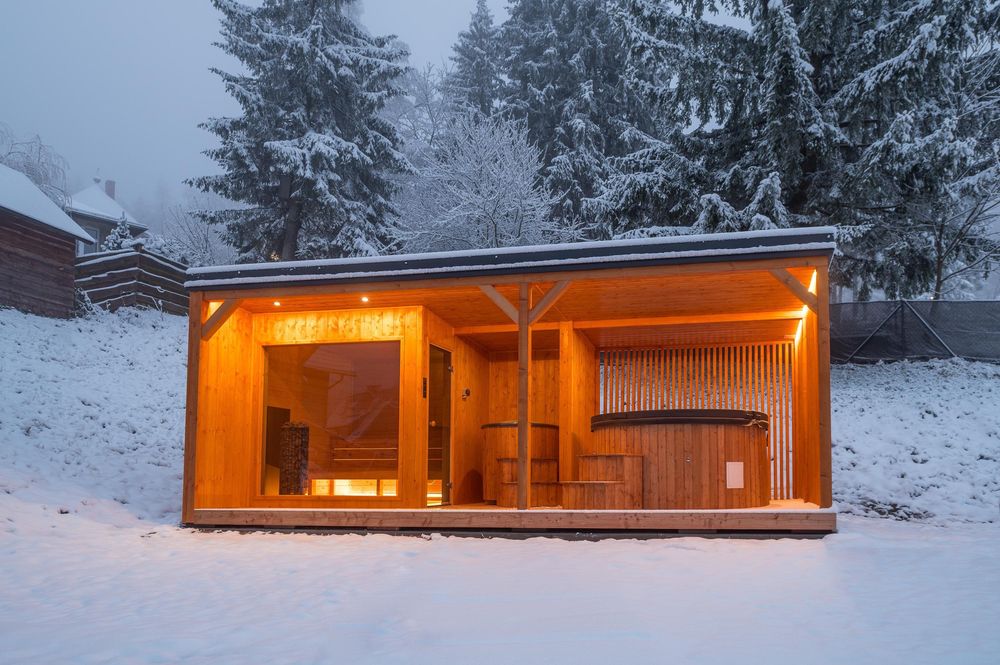 Sauna Optimal z tarasem i zabudowa 44900