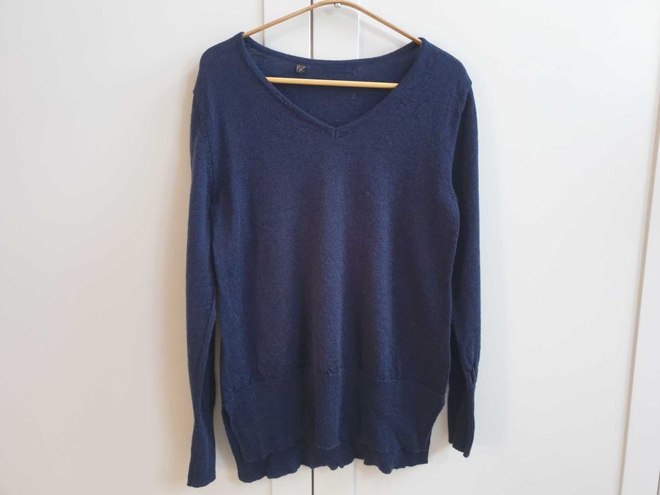 Granatowy sweter 100% wełna BPC Collection 36 38