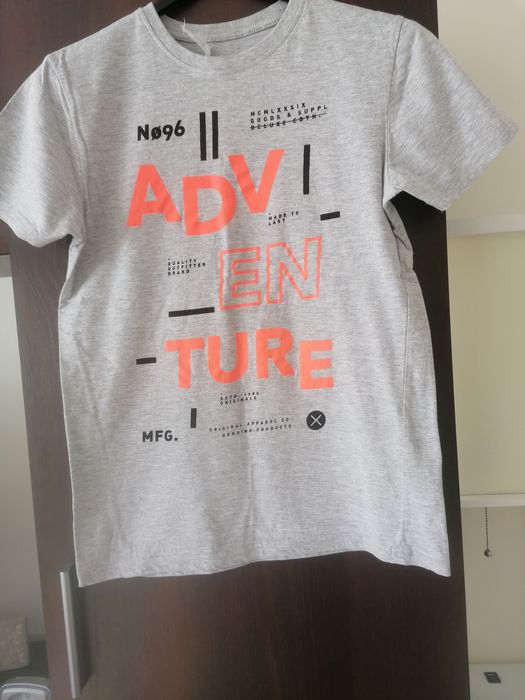 NOWY t-shirt BOYS 158/164 jasny szary