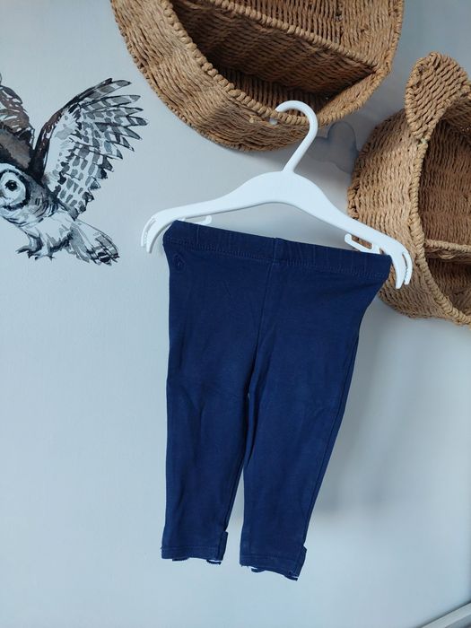 Legginsy granatowe 68 74 kokardki Ralph