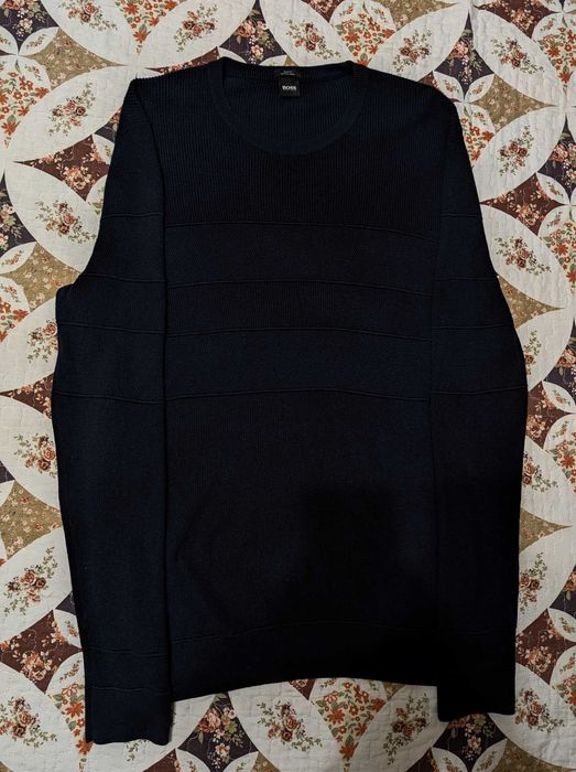 Мужской шерстяной удлиненный вязаный джемпер Hugo Boss, XL