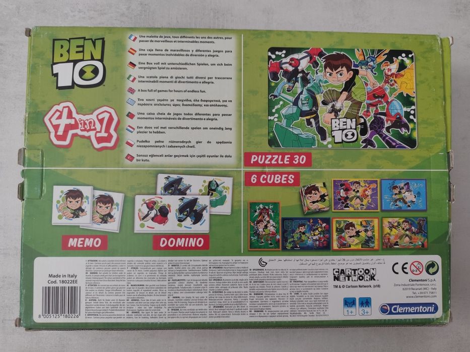 Ben10 Clementoni Gra memo puzzle domino 4w1 kompletne