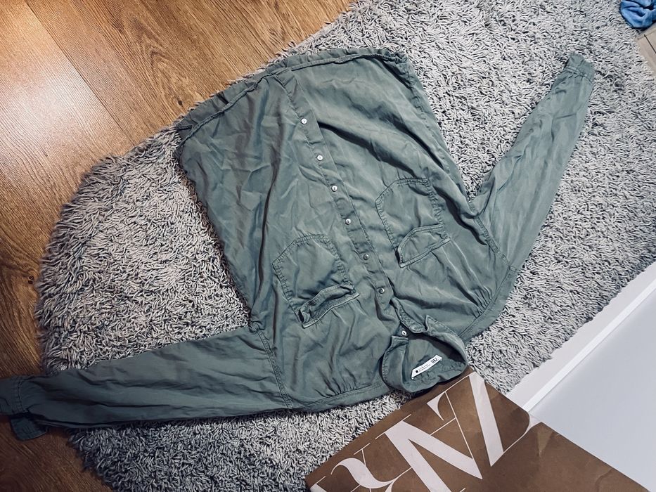Zara rozm M koszula damska khaki ciemnozielona