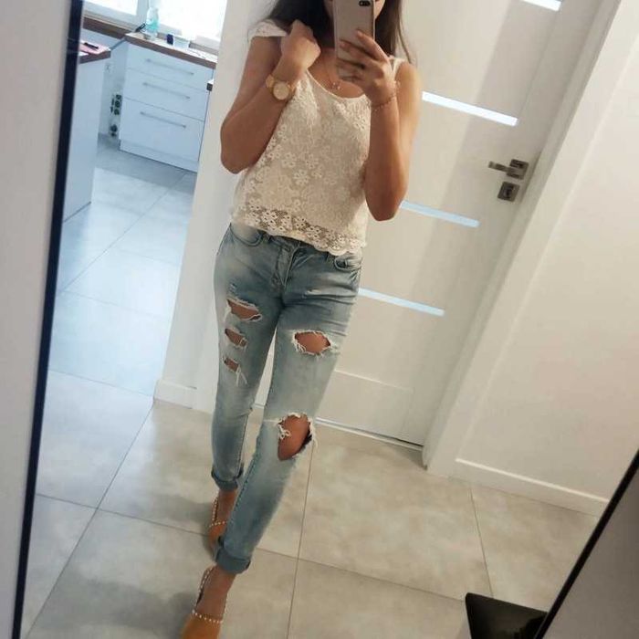 Spodnie jeansy z rozdarciem ONLY 34