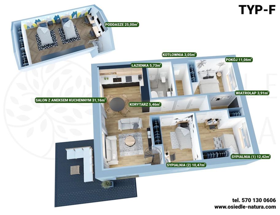 Nowy Gotowy Parterowy Dom | 83m² + Poddasze 25m²
