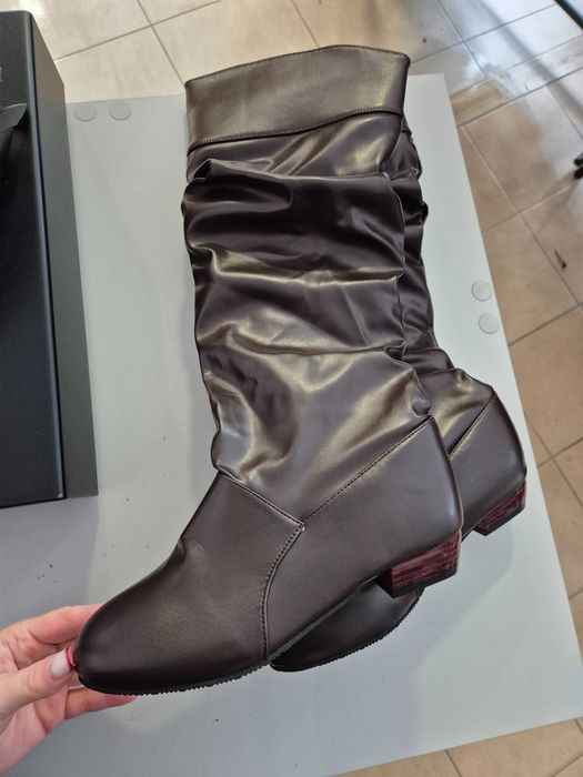 Czekoladowe kozaki zimowe sztyblety