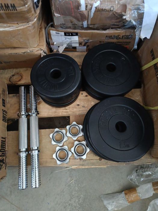 Hantle powlekane/gumowane regulowane Gorilla Sports 2x 10 kg (1297)