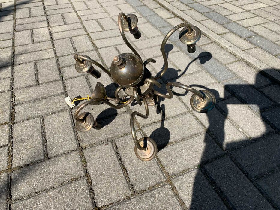 żyrandol lampa mosiężna i kinkiet