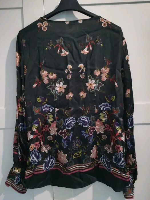 Satynowa bluzka Massimo Dutti 38 w kwiaty orientalna
