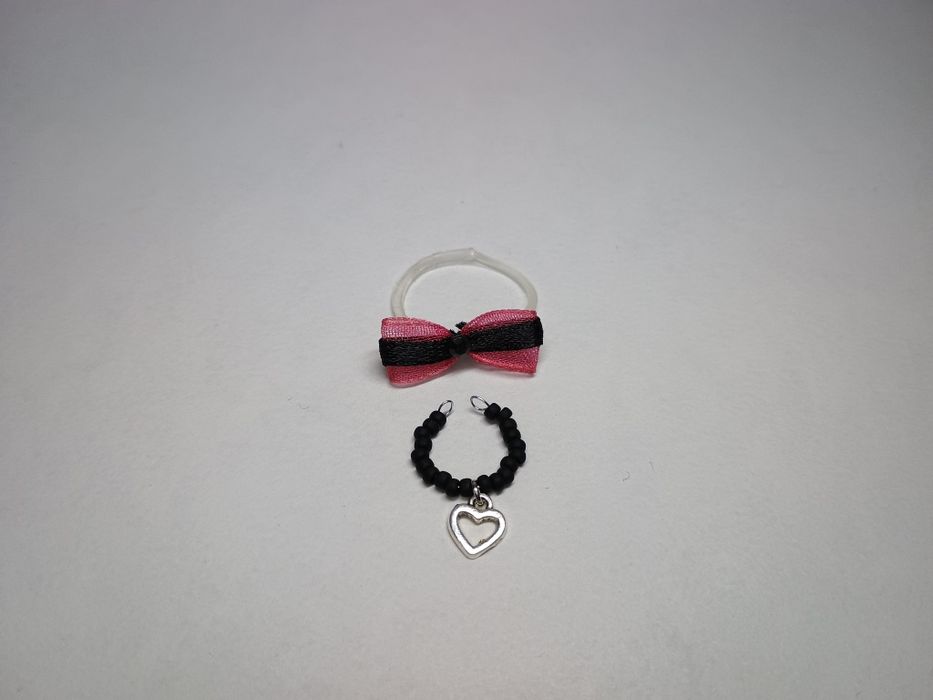 Para 2 Czarno Różowych Akcesoriów Handmade dla Littlest Pet Shop LPS