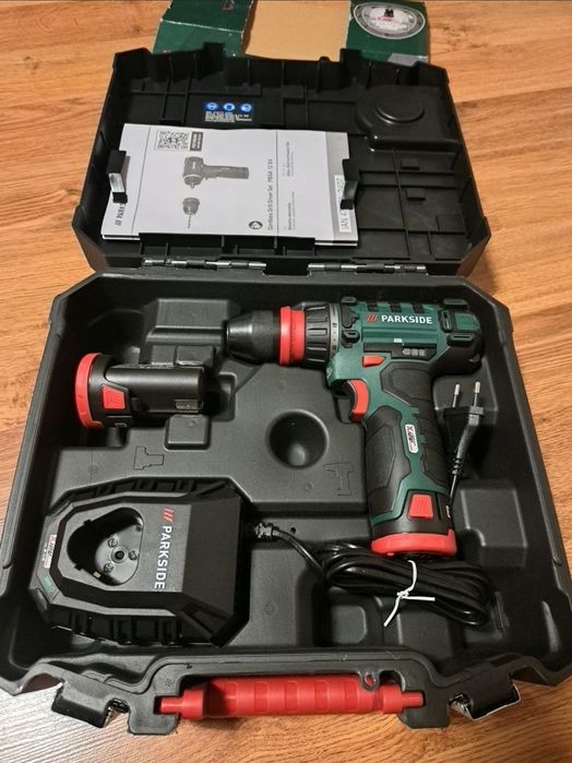 Wiertarko-wkrętarka PARKSIDE 12V z 2x aku ładowarką i akcesoria