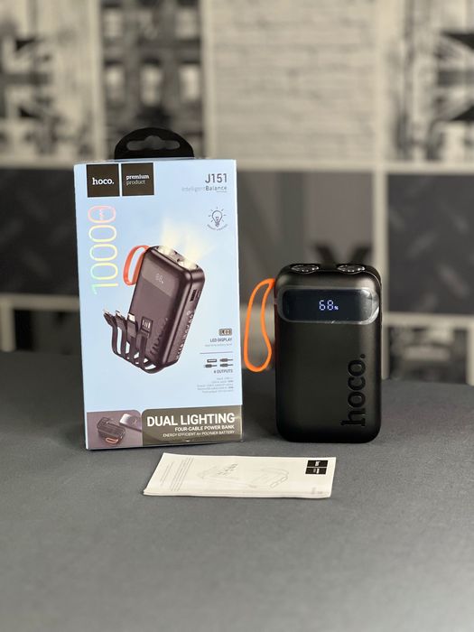 павербанк Hoco 10000mAh 5V/2A, Power Bank, повербанк, зарядний пристрій, з ліхтарем