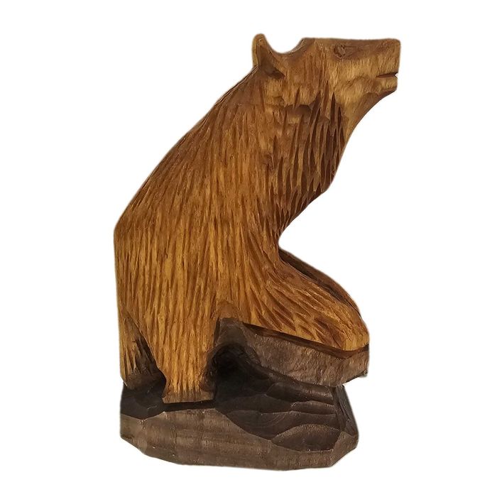 Drewniana figurka rzeźba niedźwiedź