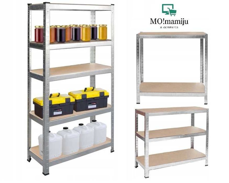 REGAŁ METALOWY do garażu / magazynu 180x90x40 - max do 875kg (5x175kg)