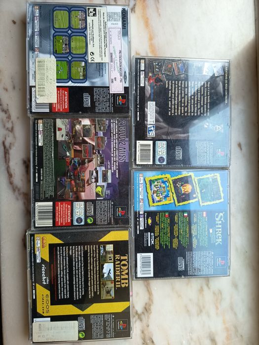 PS1 jogos: Need for Speed II , Tomb Raider II, PES, Shrek, Hugo 2 - PlayStation1