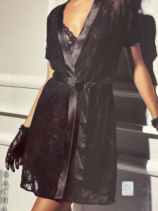 Чорний мереживний пеньюар pierre cardin, М