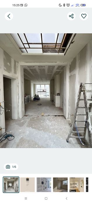 Remodelação. Pintura canalização elétrica