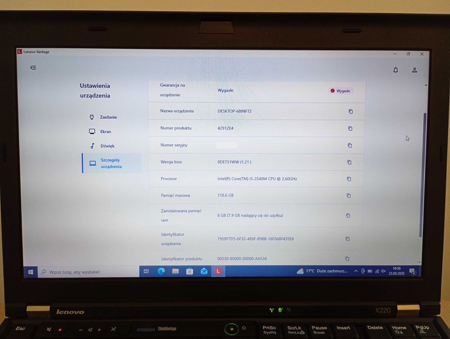 Lenovo ThinkPad X220 i5 / 8 GB RAM / SSD 128 GB