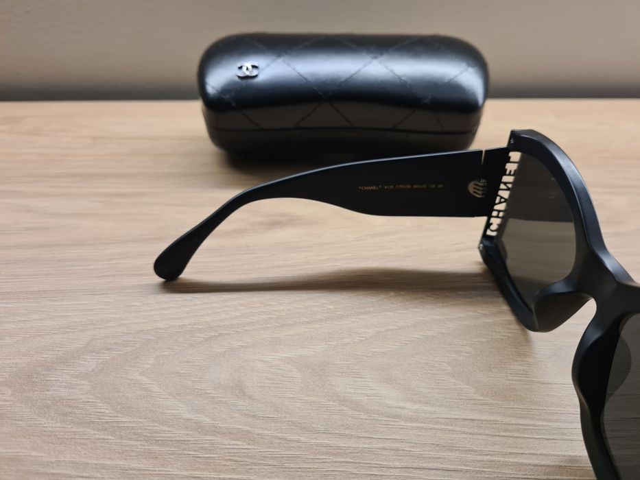 Hit Nowe Damskie Czarne Okulary CHANEL Przeciwsłoneczne UV400 Etui