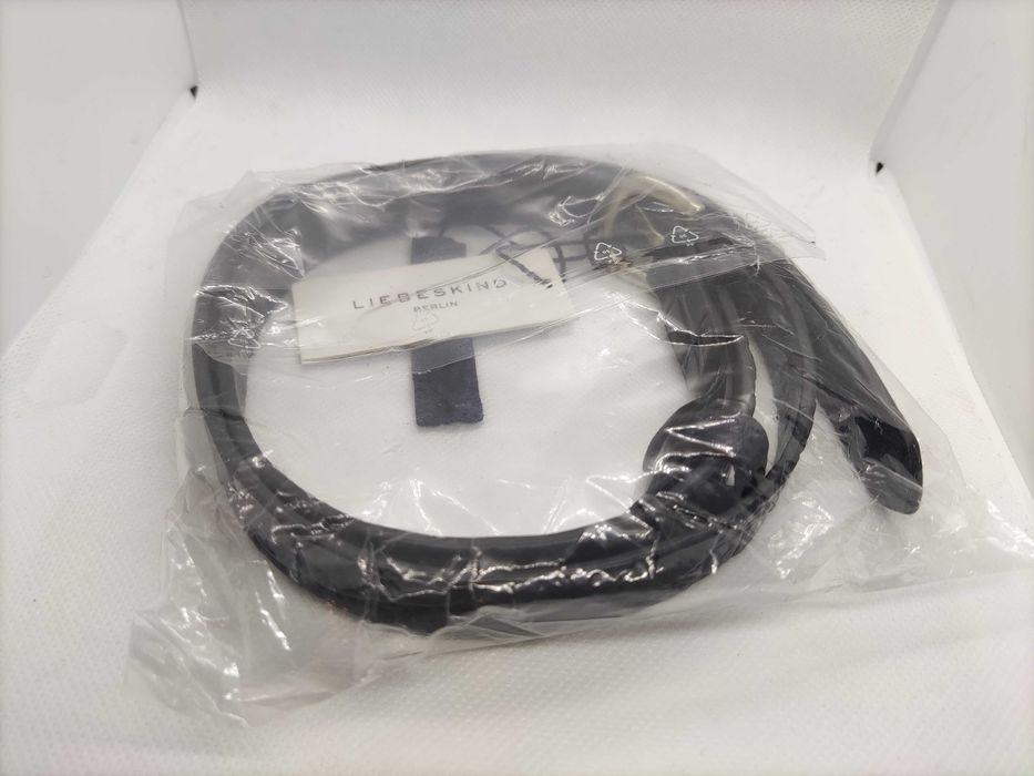 NOWY skórzany pasek damski Liebeskind Berlin Belt4A czarny GERMANY