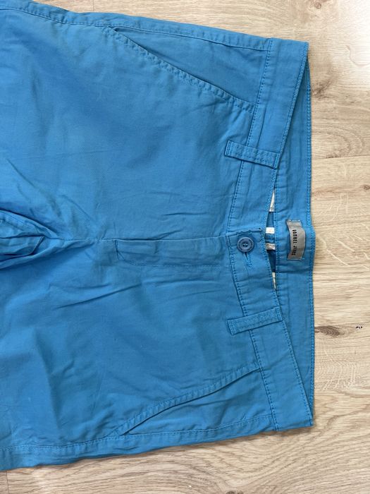 Spodnie z materiału L:32 Van Graaf niebieskie letnie męskie
