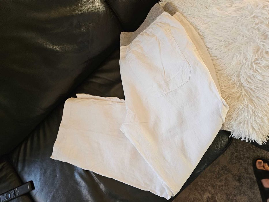 Spodnie lniane 100% len meskie xxl 36