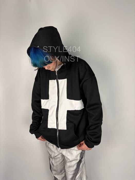 Зип худи з хрестом Balenciaga type y2k opium rick owens