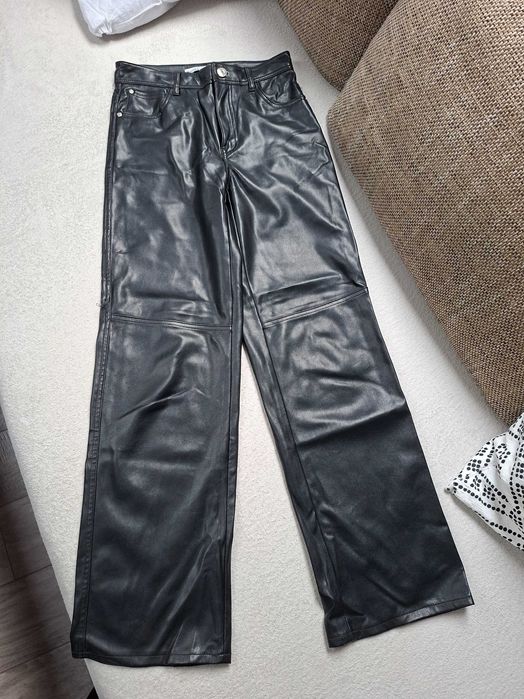 Spodnie skorzane bershka s
