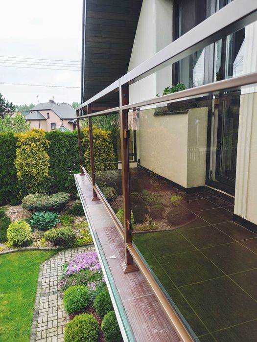 Balustrada Malowana Proszkowo Ocynk Panel loft szklane