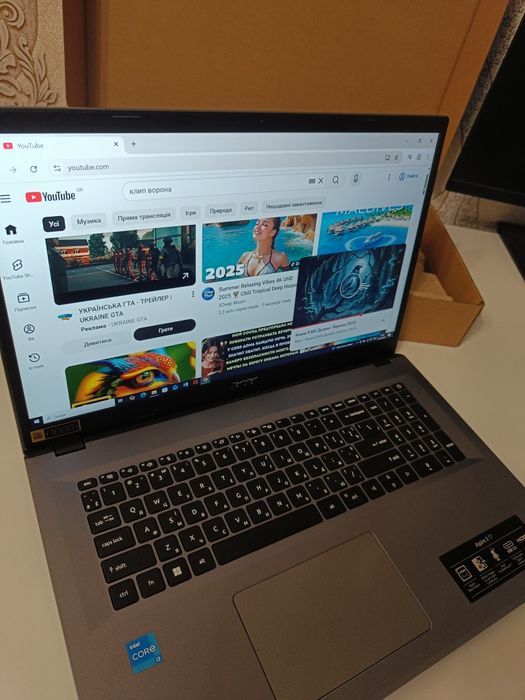 Acer 17.3 FullHD 16 GB DDR5 6400mhz  SSD 512 GB i3 12th 8 Ядер 3.8 Ггц