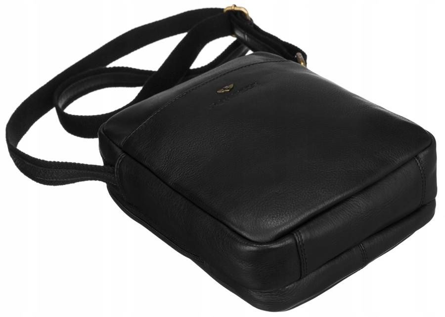 PETERSON – Skórzana Listonoszka Męska Elegancka Torba Dwukomorowa