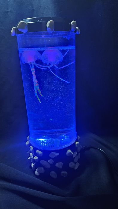 Ночник " Аквариум с медузами" . Лампа медуза.