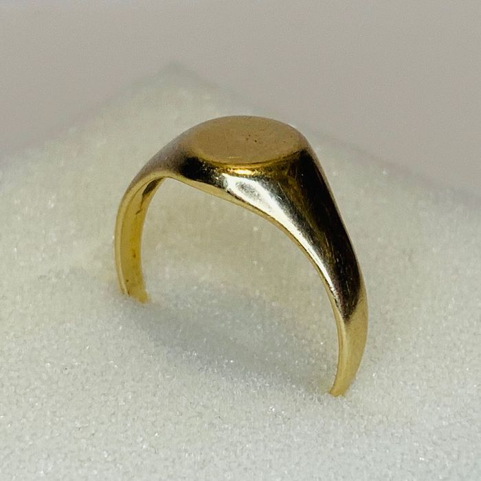 Złoty SYGNET damski 14K SUBTELNY gładki TOP r.15