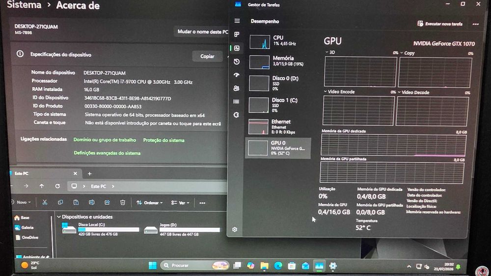 PC Gaming i7-9700 | GTX 1070 8GB | 16GB RAM | SSD 1TB | HF Mesh RGB