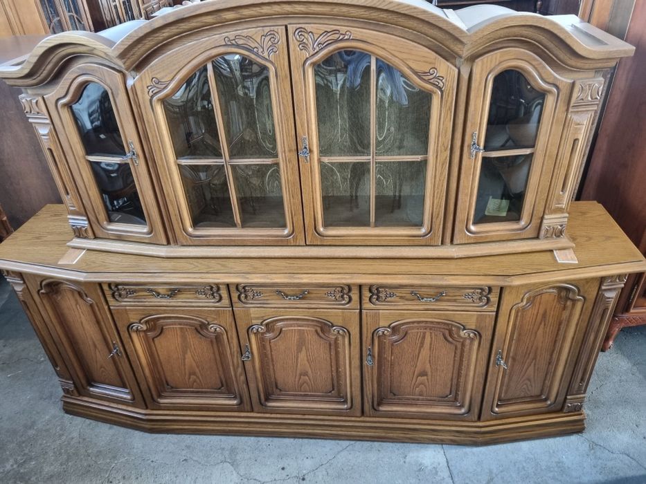 komoda dębowa witryna serwantka biblioteczka