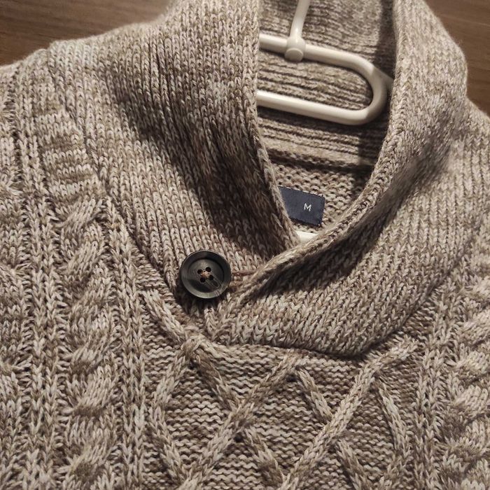 Easy Elegancki Zimowy Szary Męski Sweter Size M