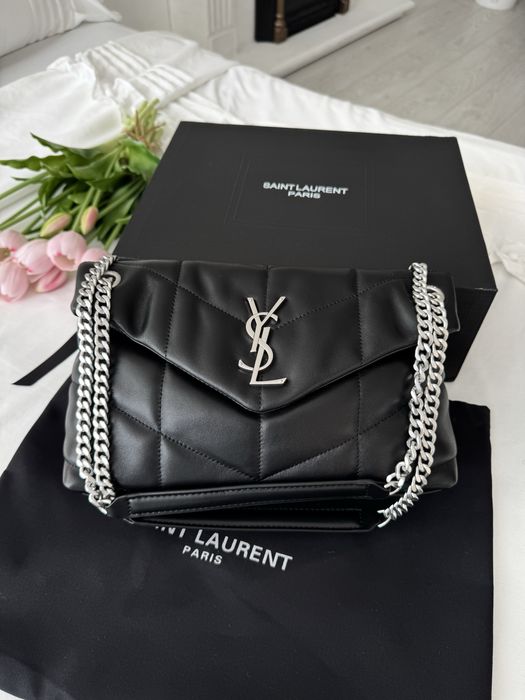 Сумка Yves Saint Laurent Puffer Black срібна та золота фурнітура