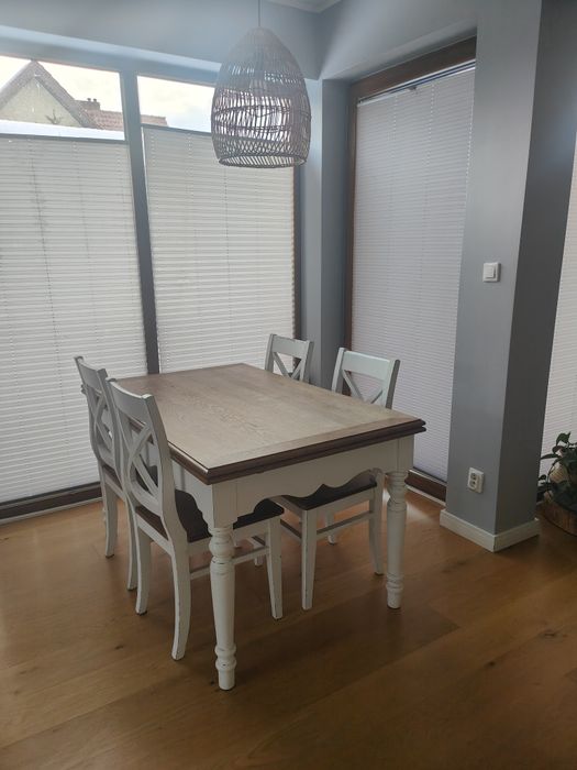 Stół z litego dębu i 6 krzeseł